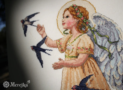 Merejka Counted Cross Stitch Kit, Summer Vibes Design, 22 x 28 cm, Beginner-Friendly Embroidery Set with Fabric and Threads