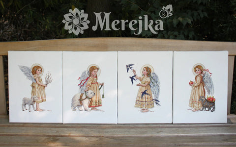 Merejka Cross Stitch Kit, Summer Mood Design, 22×28 cm, Warm Summer Colors, Wall Decor Embroidery Project