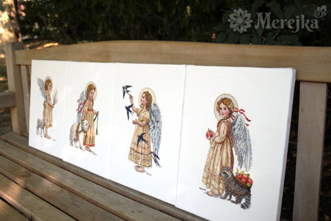 Merejka Cross Stitch Kit, Summer Mood Design, 22×28 cm, Warm Summer Colors, Wall Decor Embroidery Project