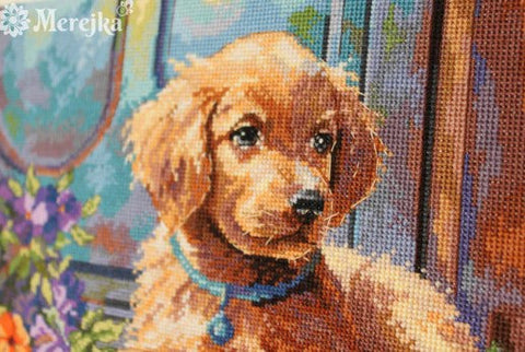 Counted Cross Stitch Kit Sunny Porch Design, Merejka, 22 × 28.5 cm, Fabric, Threads, Needle, Chart and Instructions