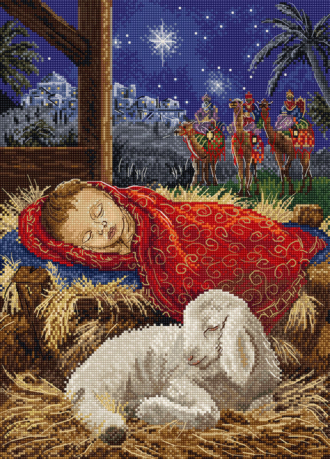 Baby Jesus Cross Stitch Kit, Religious Embroidery Design, Letistitch, 23 × 32 cm DIY Home Decor Project