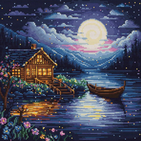 Luca-S Spring Night Cross Stitch Kit 24x24cm Embroidery Set Home Decor