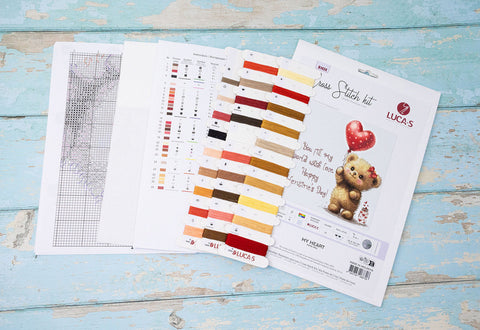 Luca-S My Heart Counted Cross Stitch Kit 24x25cm Heart Design Multi-Color
