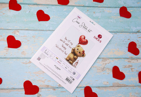 Luca-S My Heart Counted Cross Stitch Kit 24x25cm Heart Design Multi-Color