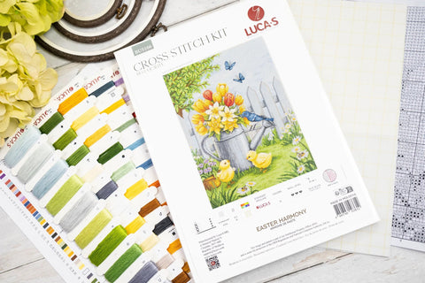 Luca-S Easter Harmony Cross Stitch Kit 24x32cm on Zweigart Aida 16