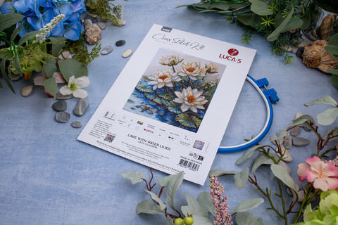 Luca-S Lake Water Lilies Cross Stitch Kit 25x30cm Embroidery Set
