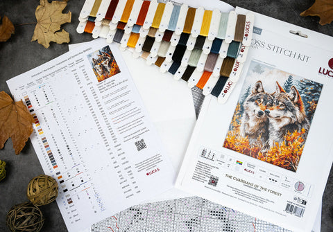 Luca-S Forest Guardians Cross Stitch Kit 25x32cm with Canvas & Threads