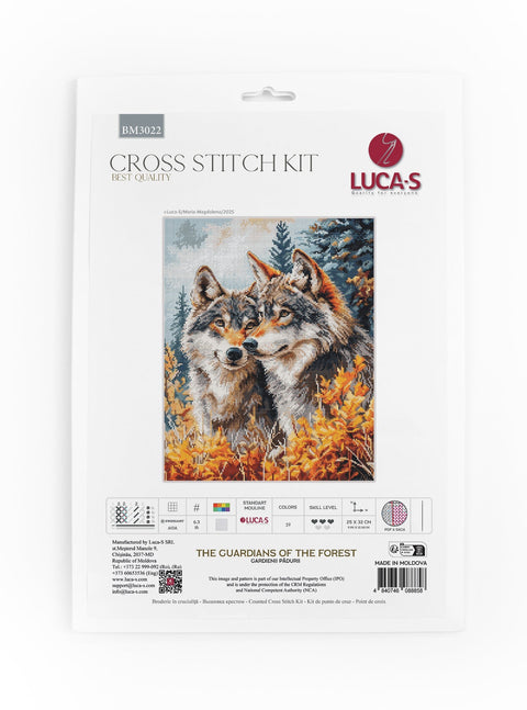 Luca-S Forest Guardians Cross Stitch Kit 25x32cm with Canvas & Threads