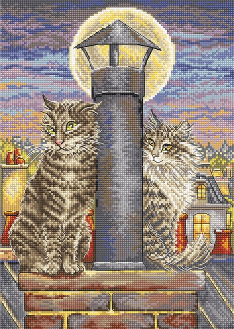 Romance Cross Stitch Embroidery Kit, LetiStitch, 26x18cm, Zweigart Aida 16ct, Anchor Cotton Threads, Intermediate Pattern