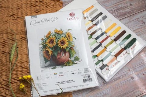 Luca-S Sunflowers Counted Cross Stitch Kit 28x30cm Multicolor Floral Pattern