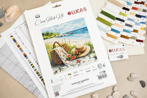 Cross Stitch Kit with Nature Motif, Summer Echo, Luca-S, 29 x 29 cm, Zweigart Aida 16 Count, 56 Cotton Thread Colors