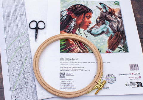 Letistitch Soulbond Cross Stitch Kit, 29x29 cm, Aida Fabric, Cotton Threads, Multicolor Design, Needle and Pattern Included