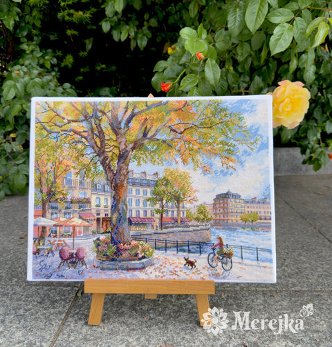 Cross Stitch Kit Chasing Morning Light, Merejka Embroidery Set, 29×39 cm, Fabric, Threads, Needle, Pattern and Instructions