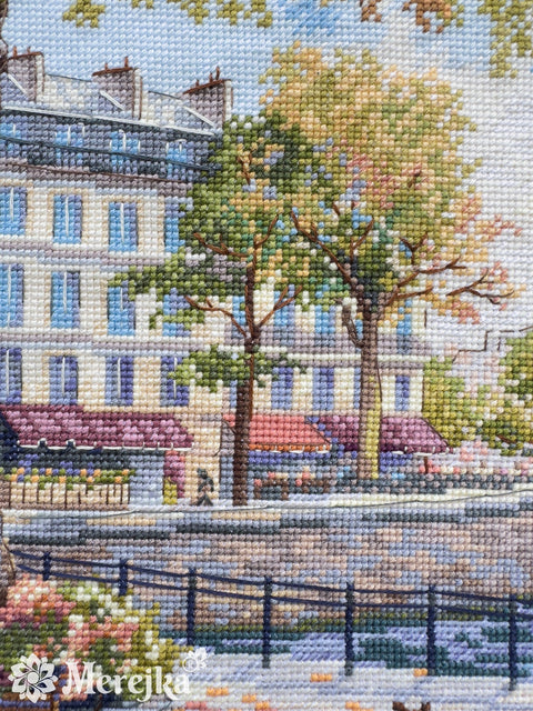 Cross Stitch Kit Chasing Morning Light, Merejka Embroidery Set, 29×39 cm, Fabric, Threads, Needle, Pattern and Instructions