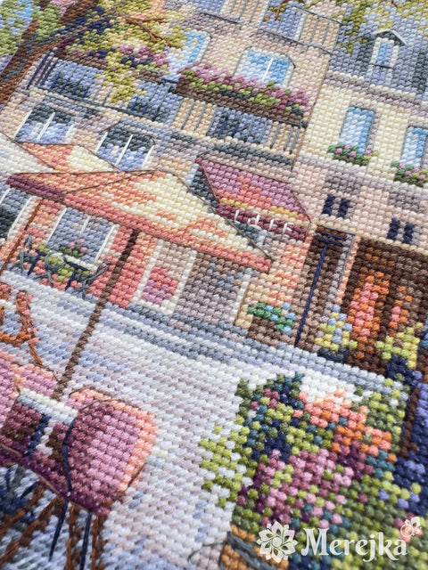 Cross Stitch Kit Chasing Morning Light, Merejka Embroidery Set, 29×39 cm, Fabric, Threads, Needle, Pattern and Instructions