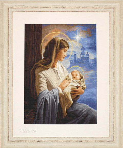 Luca-S Counted Cross Stitch Kit Virgin Mary & Child Religious Design 29x40cm