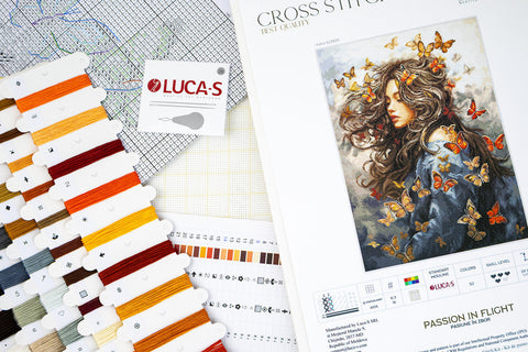 Luca-S Flight Passion Counted Cross Stitch Kit 29x40cm, Canvas Threads Needle Chart