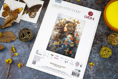 Luca-S Flight Passion Counted Cross Stitch Kit 29x40cm, Canvas Threads Needle Chart