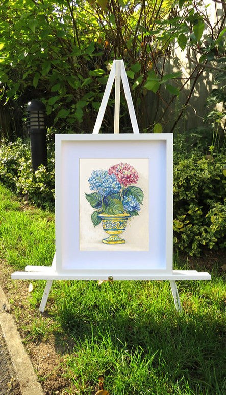 Hydrangea Blooms Cross Stitch Kit 30x22cm, LetiStitch, Zweigart Aida 16ct, Anchor Cotton Threads, Intermediate Level