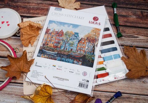 Luca-S Copenhagen Counted Cross Stitch Kit 30x24cm Aida Cotton Threads