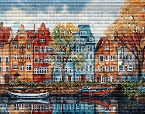 Luca-S Copenhagen Counted Cross Stitch Kit 30x24cm Aida Cotton Threads