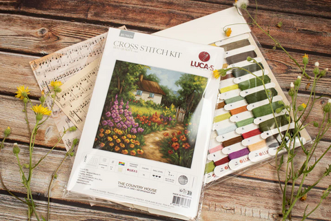 Luca-S Counted Cross Stitch Kit “The Country House” 30x30cm, Needlepoint Set