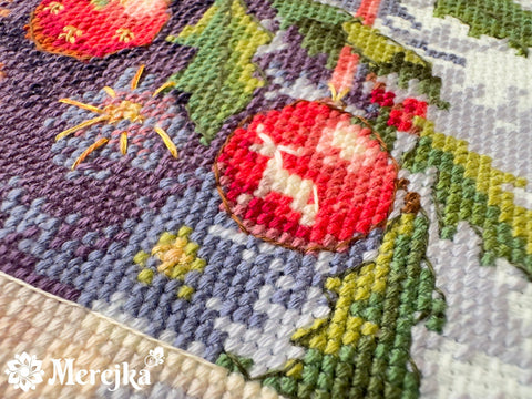 Merejka Christmas Cross Stitch Kit, Santa’s Helper Design, 30 x 39 cm, Fabric, Thread, Needle, Chart & Instructions