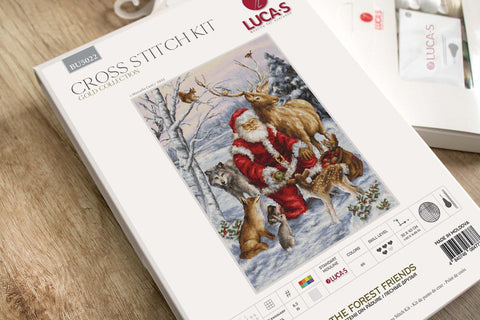 Luca-S Counted Cross Stitch Kit Forest Friends 30x43cm Woodland Animals