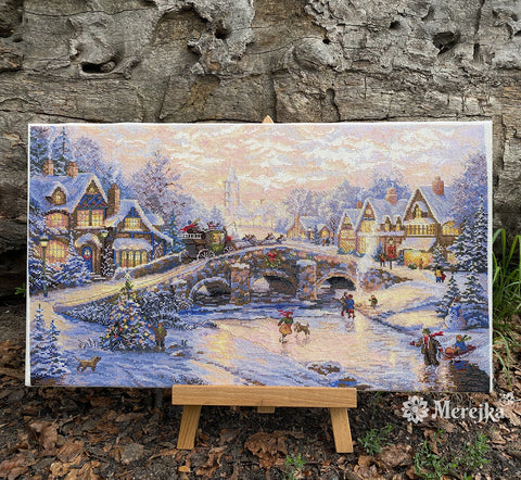 Christmas Cross Stitch Kit Spirit of Christmas Design, Merejka Holiday Embroidery Pattern for Beginners and Advanced Crafters