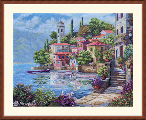Coastal Gardens Cross Stitch Kit, DMC Threads, Zweigart Aida 16 ct, 31 x 40 cm, Digital Pattern, Merejka