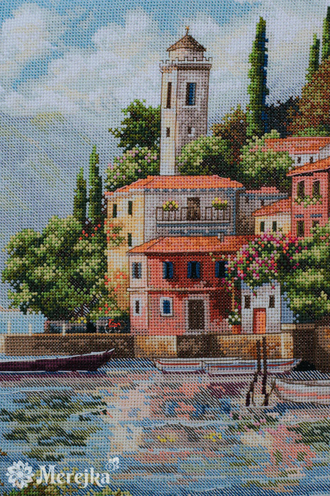 Coastal Gardens Cross Stitch Kit, DMC Threads, Zweigart Aida 16 ct, 31 x 40 cm, Digital Pattern, Merejka
