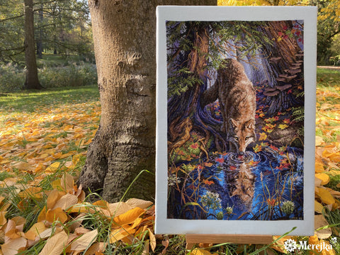 Merejka Wild Spirit Cross Stitch Kit, Complete Embroidery Set, 32.5 × 48 cm, Fabric, Cotton Threads, Needle and Pattern