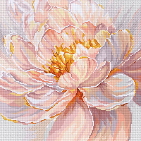 Floral Cross Stitch Kit, Letistitch Embroidery Set with Cotton Threads, Canvas, Needle and Pattern, Finished Size 32 × 32 cm
