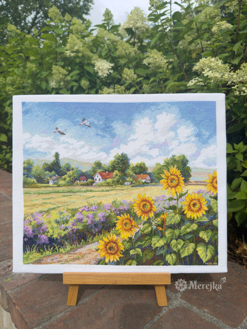 Cross Stitch Embroidery Kit The Way Home Landscape, Merejka, 32 x 37.5 cm, Multicolor DIY Home Decor Project