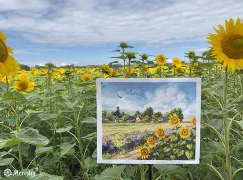 Cross Stitch Embroidery Kit The Way Home Landscape, Merejka, 32 x 37.5 cm, Multicolor DIY Home Decor Project