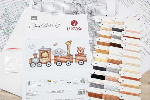 Luca-S Train Journey Cross Stitch Kit, Multicolor Embroidery Picture Set