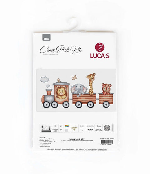 Luca-S Train Journey Cross Stitch Kit, Multicolor Embroidery Picture Set