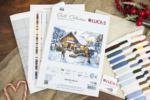 Petit Point Embroidery Kit, Christmas Animal Design, Luca-S, 33 x 22 cm, Zweigart 25 Count Canvas, 100% Cotton Threads
