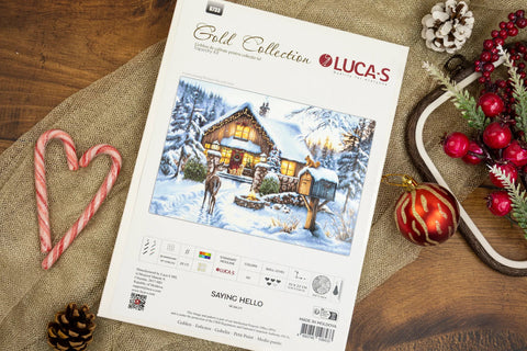 Petit Point Embroidery Kit, Christmas Animal Design, Luca-S, 33 x 22 cm, Zweigart 25 Count Canvas, 100% Cotton Threads