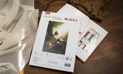 Luca-S Jesus Christ Cross Stitch Kit 35x52cm Aida Fabric Cotton Threads Needle