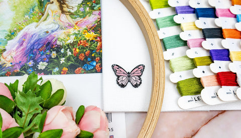 Letistitch Spring Landscape Cross Stitch Kit, 40 × 32 cm Aida Fabric, Multicolor Embroidery Set with Cotton Threads