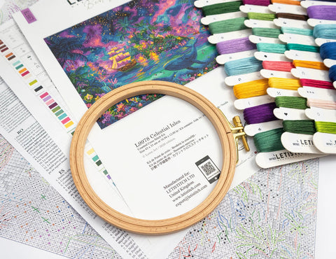 Letistitch Cross Stitch Kit, Sky Islands Landscape, Zweigart Aida 16 Count, 43 x 31 cm, 44 Cotton Thread Colors