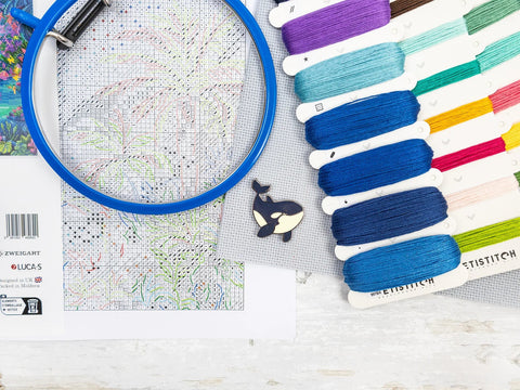 Letistitch Cross Stitch Kit, Sky Islands Landscape, Zweigart Aida 16 Count, 43 x 31 cm, 44 Cotton Thread Colors