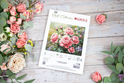 Luca-S Rose Garden Counted Cross Stitch Kit 44x35cm, Fabric Threads Needle Chart