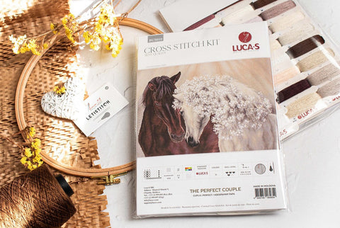 Luca-S The Perfect Couple Cross Stitch Kit 45x32cm, Canvas Threads Needle Chart
