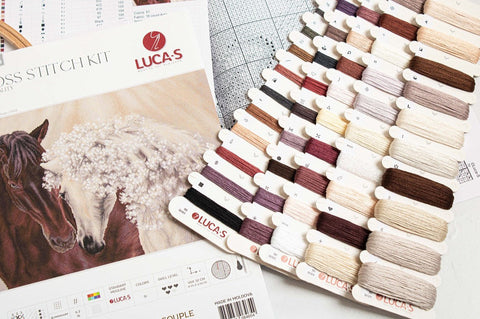 Luca-S The Perfect Couple Cross Stitch Kit 45x32cm, Canvas Threads Needle Chart