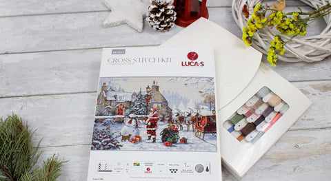 Luca-S Christmas Santa House Decoration for Home Office Shelf Mantel Tabletop