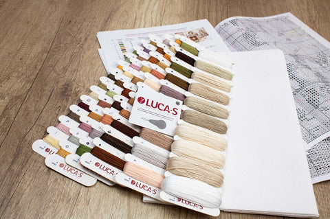Luca-S New Year Cross Stitch Kit 57x38cm, Fabric Threads Needle Pattern Set