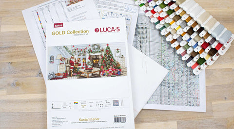Luca-S Christmas Counted Cross Stitch Kit Santa Interior Decor Pattern Set
