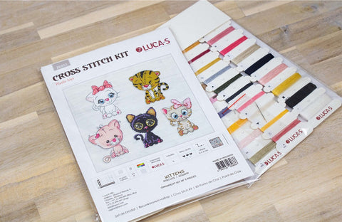 Luca-S Cute Kittens Cross Stitch Kit for Beginners, Complete Embroidery Set